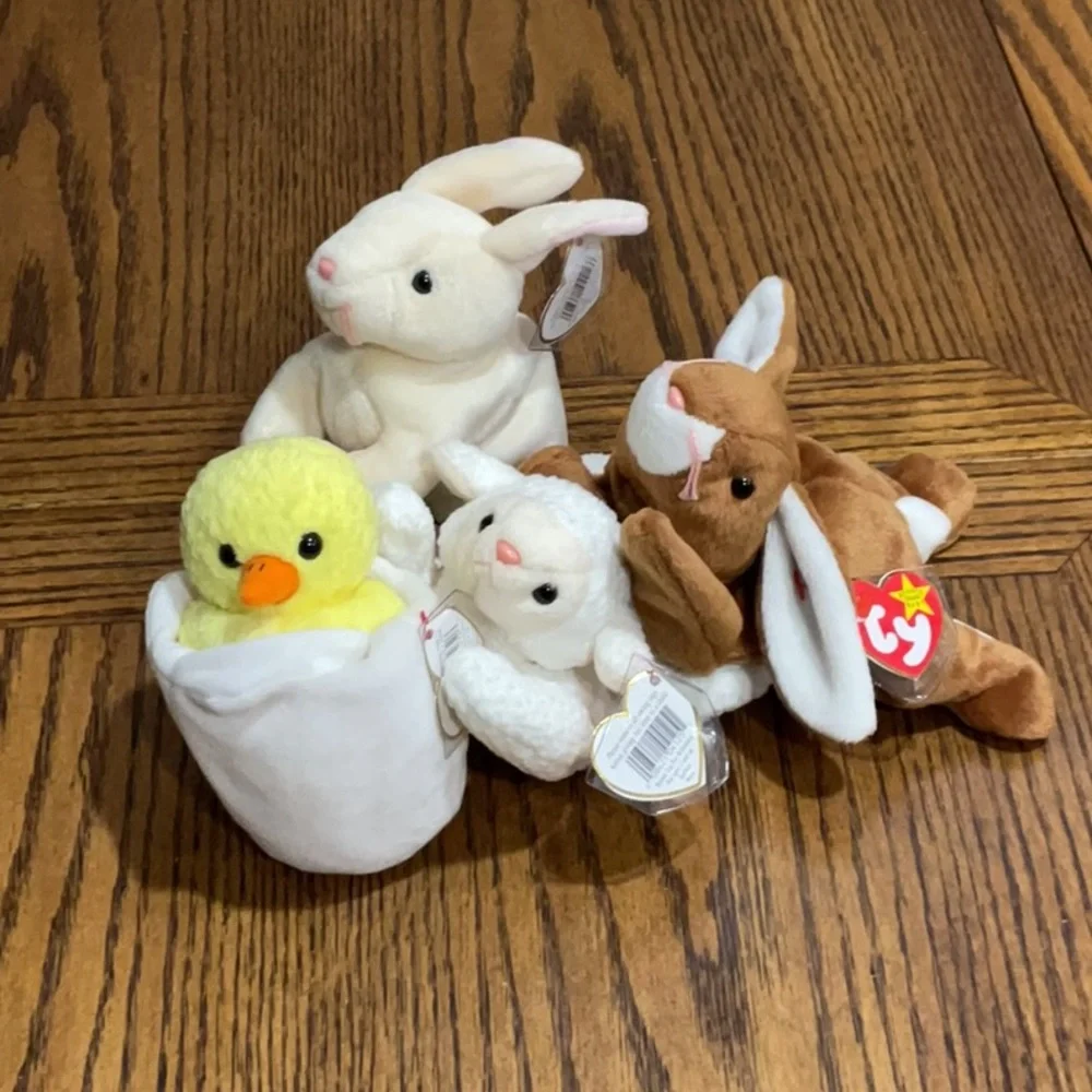 Ty Easter 🐣 Collection Fleece Eggbert Ears & Nibbler beanie babies